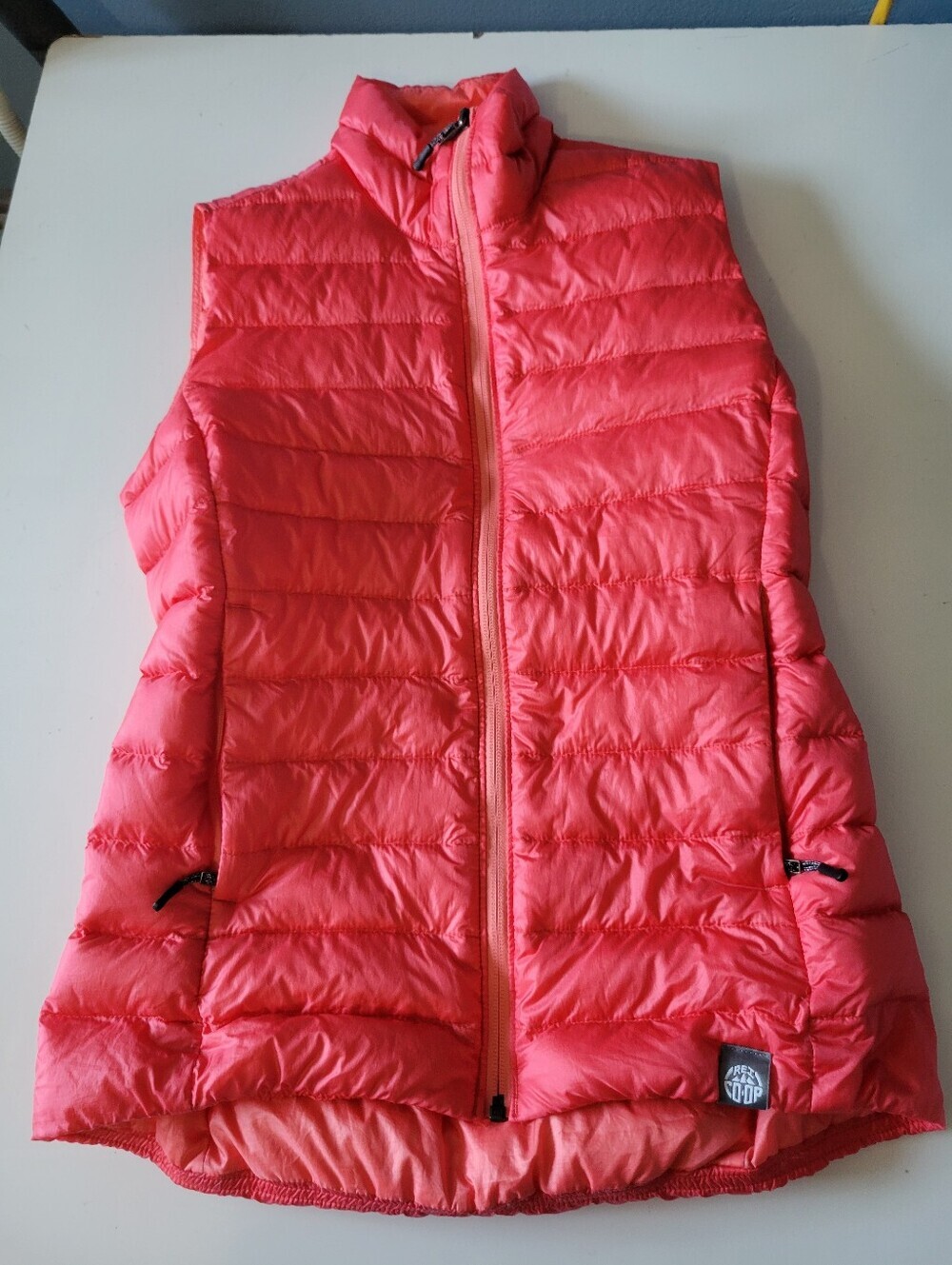 REI Coop Womens Lightweight Quilted Down  Vest Orange Red XS